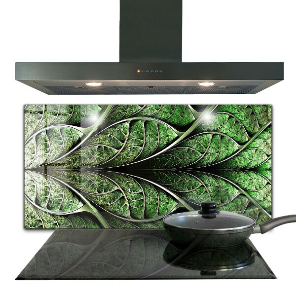 Kitchen wall panels Abstract green leaf