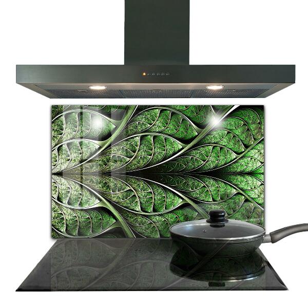 Kitchen wall panels Abstract green leaf