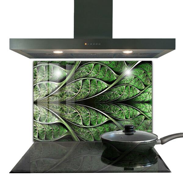 Kitchen wall panels Abstract green leaf