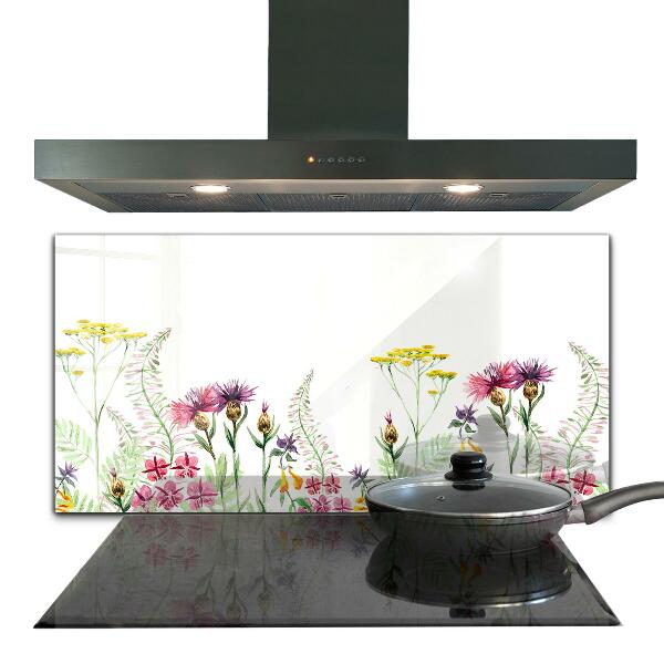 Kitchen wall panels Meadow with colorful flowers