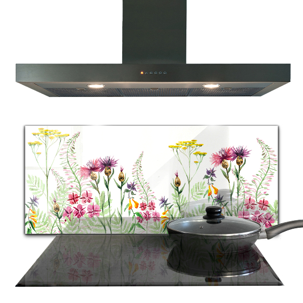 Kitchen wall panels Meadow with colorful flowers