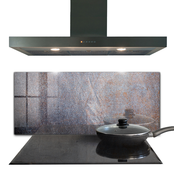 Kitchen glass panel Vintage metal texture