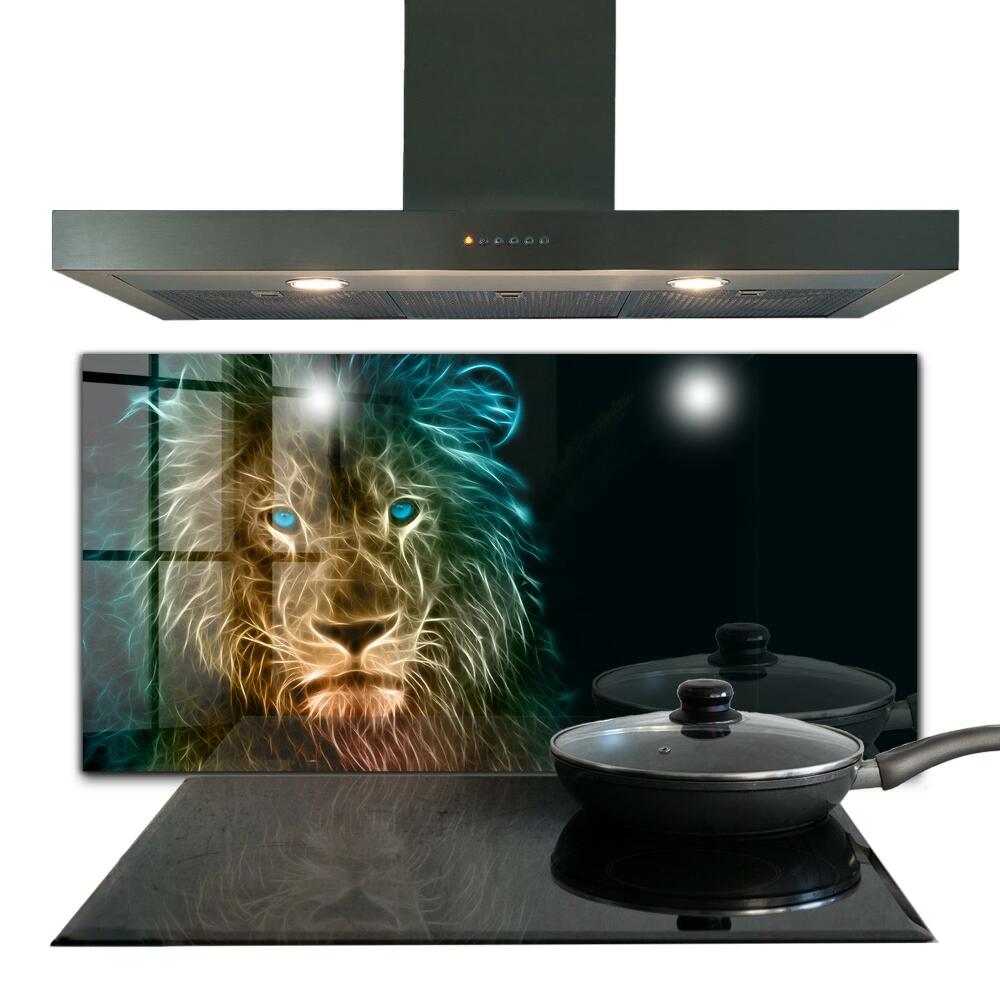 Hob splashback Lion in abstract edition