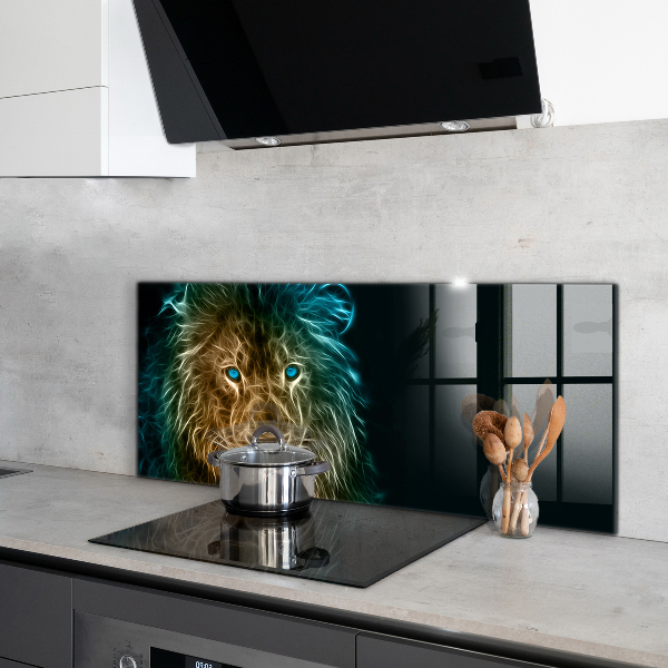 Hob splashback Lion in abstract edition