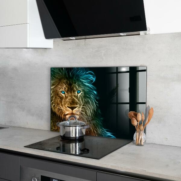 Hob splashback Lion in abstract edition