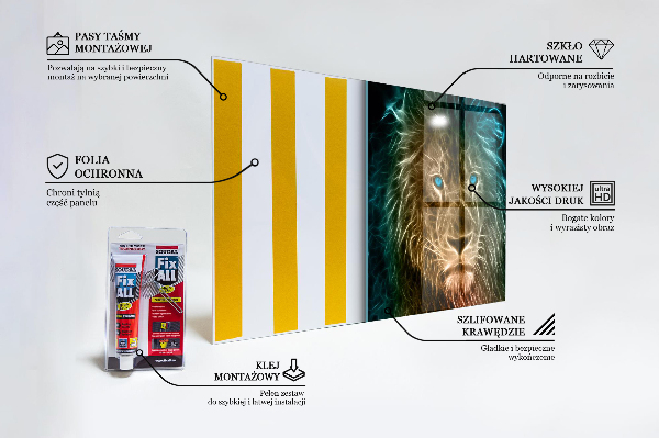 Hob splashback Lion in abstract edition