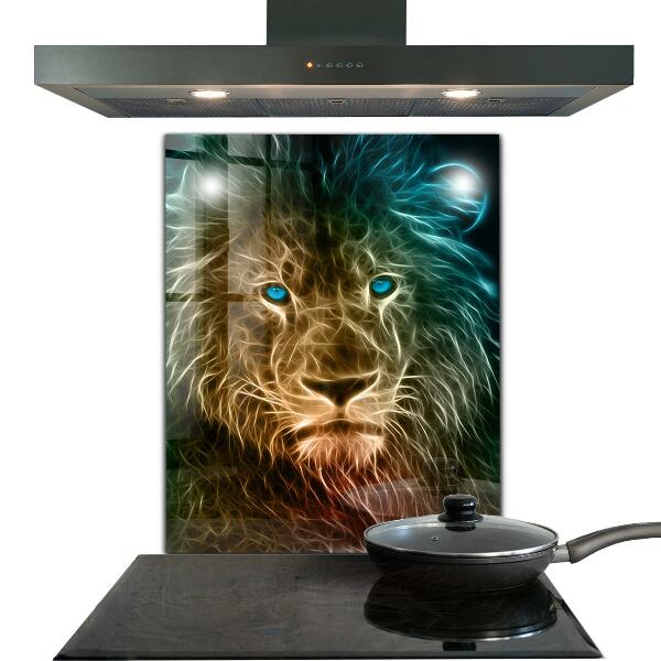 Hob splashback Lion in abstract edition