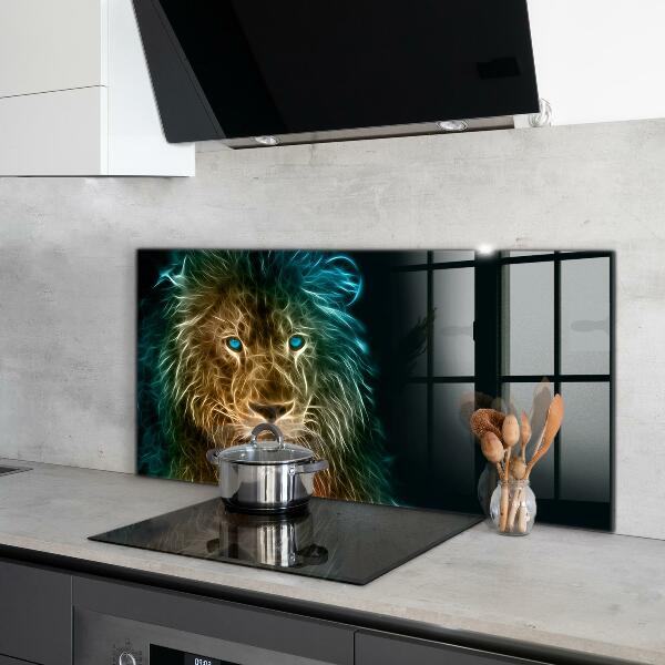 Hob splashback Lion in abstract edition