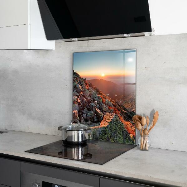Kitchen glass panel Mountain panorama sunset
