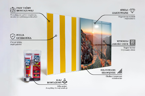 Kitchen glass panel Mountain panorama sunset
