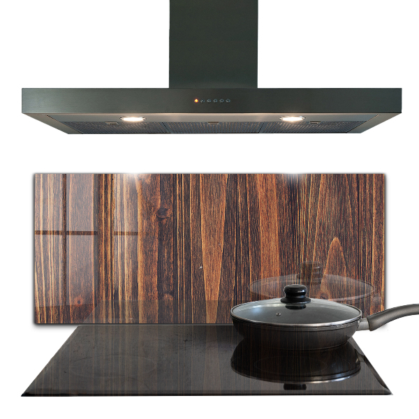 Kitchen glass panel Natural wood texture