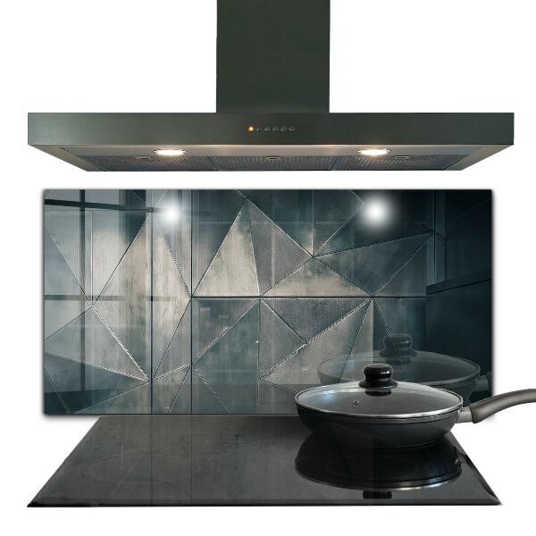 Kitchen glass panel Metal abstract triangles