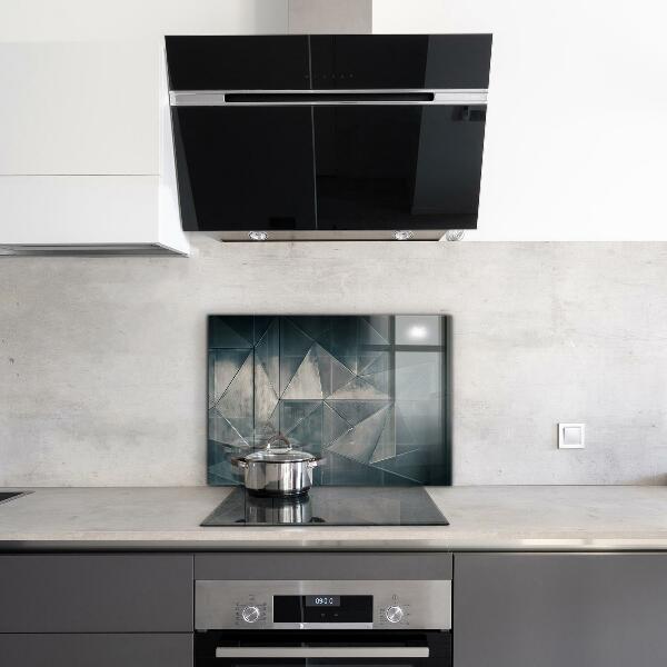 Kitchen glass panel Metal abstract triangles