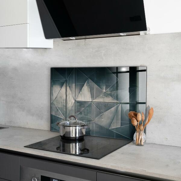 Kitchen glass panel Metal abstract triangles