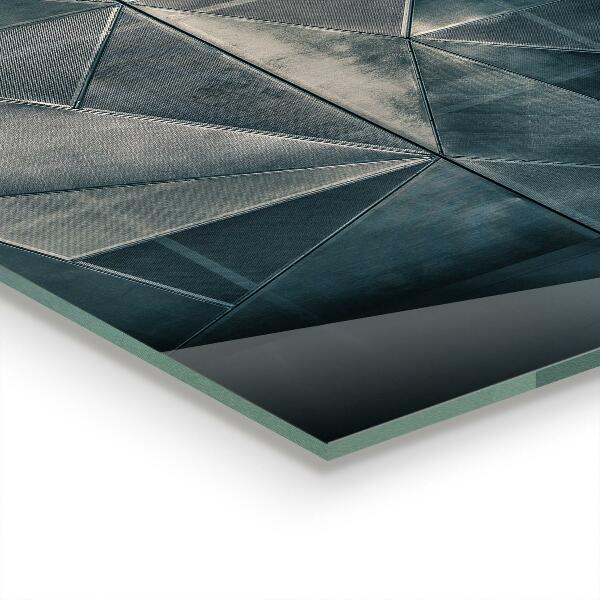 Kitchen glass panel Metal abstract triangles