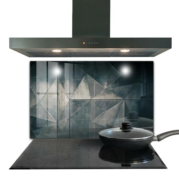 Kitchen glass panel Metal abstract triangles