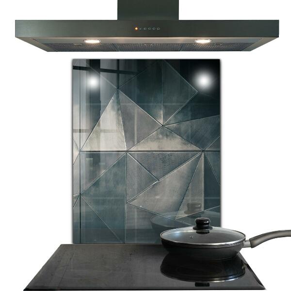 Kitchen glass panel Metal abstract triangles