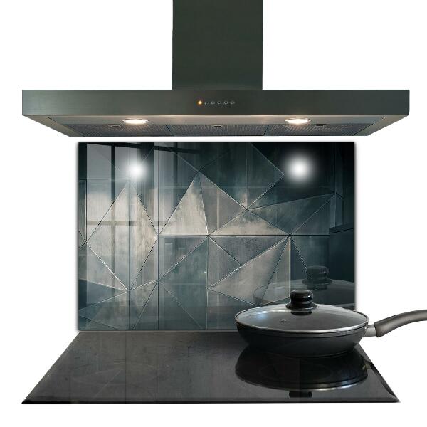 Kitchen glass panel Metal abstract triangles