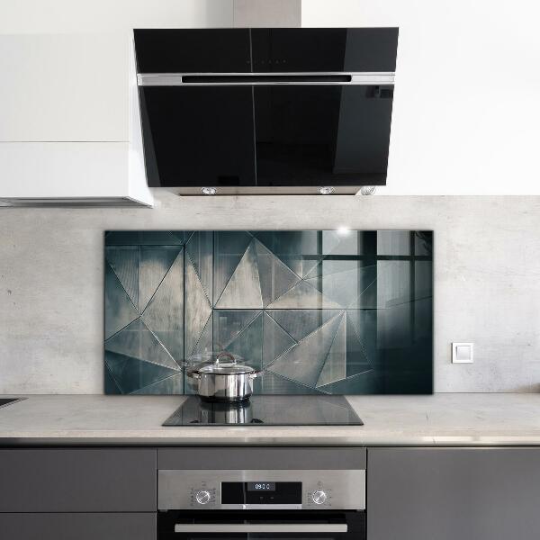 Kitchen glass panel Metal abstract triangles