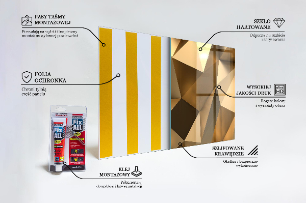 Kitchen glass panel Metallic geometric texture