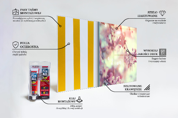 Kitchen wall panels Blooming pink tree