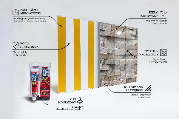 Kitchen splashback Natural stone brick