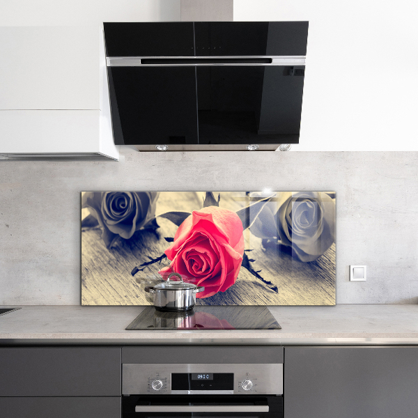 Kitchen wall panels Rose symbol of love