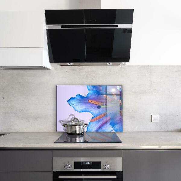 Kitchen wall panels Beautiful blue lily