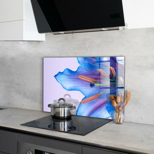 Kitchen wall panels Beautiful blue lily