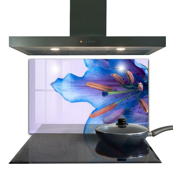 Kitchen wall panels Beautiful blue lily