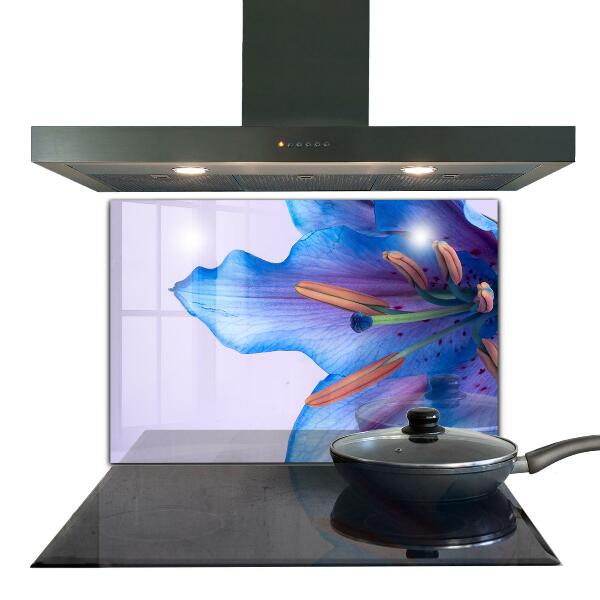 Kitchen wall panels Beautiful blue lily