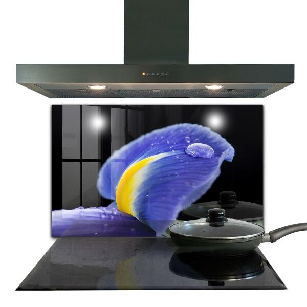 Kitchen wall panels Purple iris flower