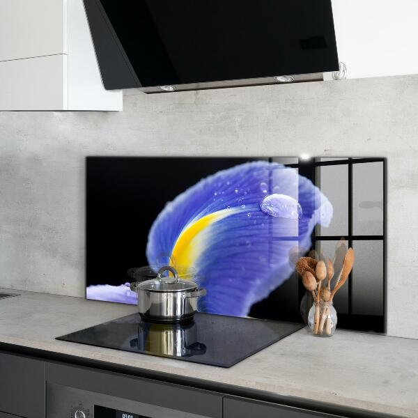 Kitchen wall panels Purple iris flower