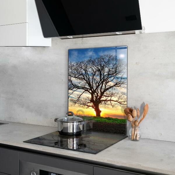 Kitchen wall panels Landscape meadow in the morning