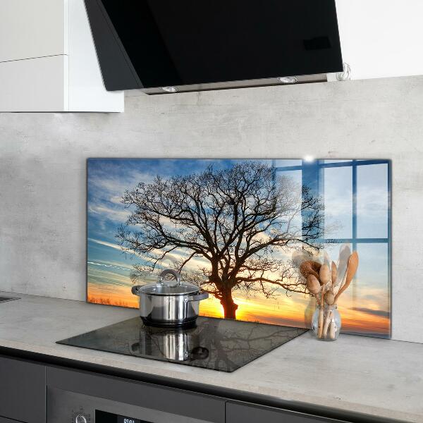 Kitchen wall panels Landscape meadow in the morning