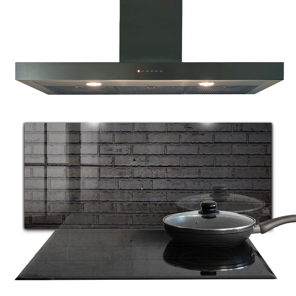 Kitchen splashback Black brick concrete
