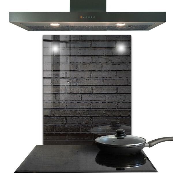 Kitchen splashback Black brick concrete