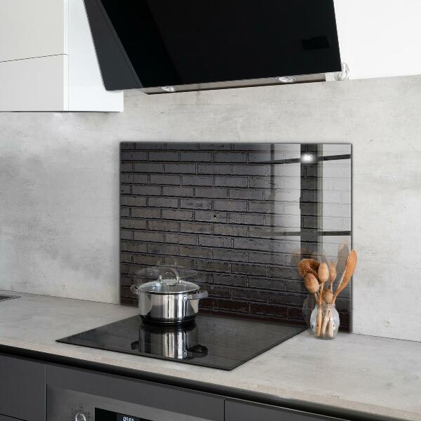 Kitchen splashback Black brick concrete