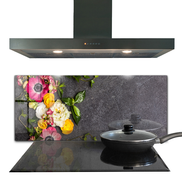 Kitchen panel Natural flowers composition