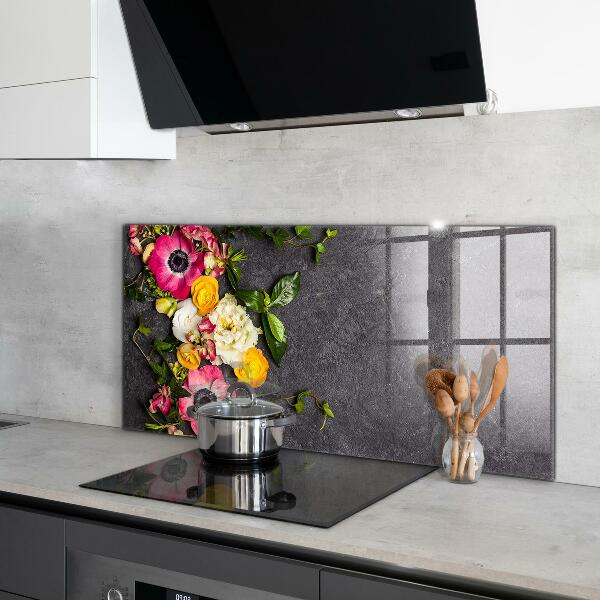 Kitchen panel Natural flowers composition