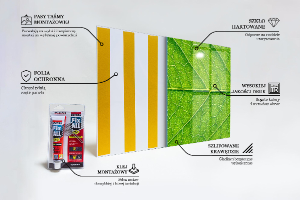 Kitchen panel Delicate leaf details