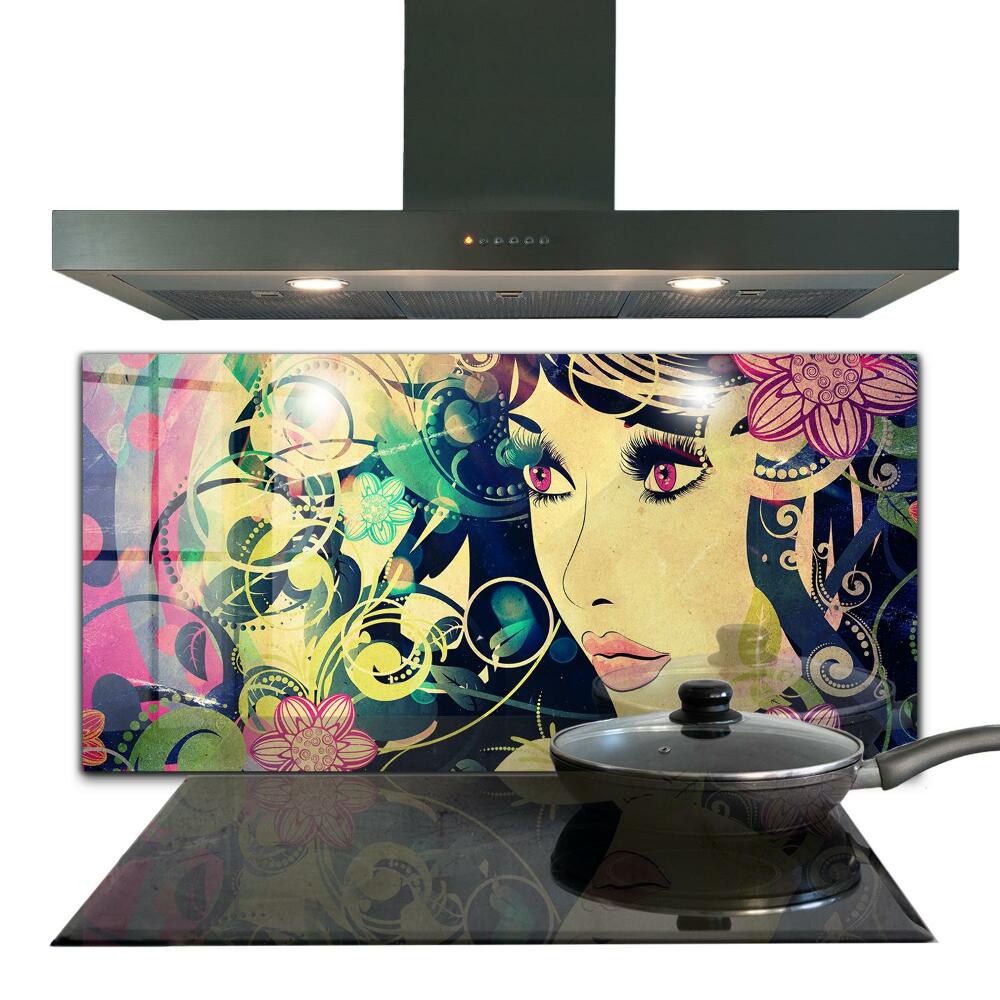 Kitchen wall panels Girl on a summer day