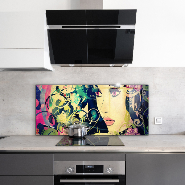 Kitchen wall panels Girl on a summer day