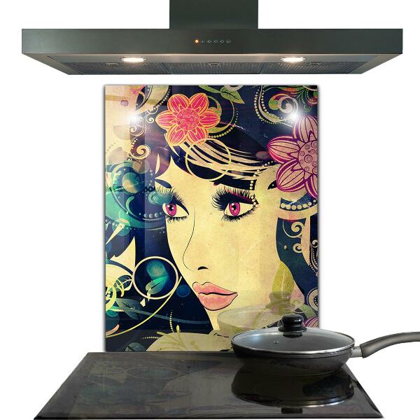 Kitchen wall panels Girl on a summer day