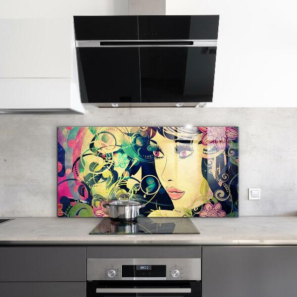 Kitchen wall panels Girl on a summer day