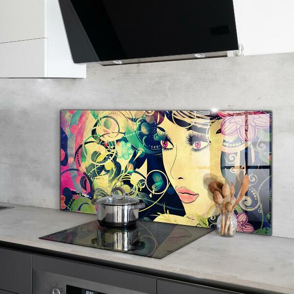 Kitchen wall panels Girl on a summer day