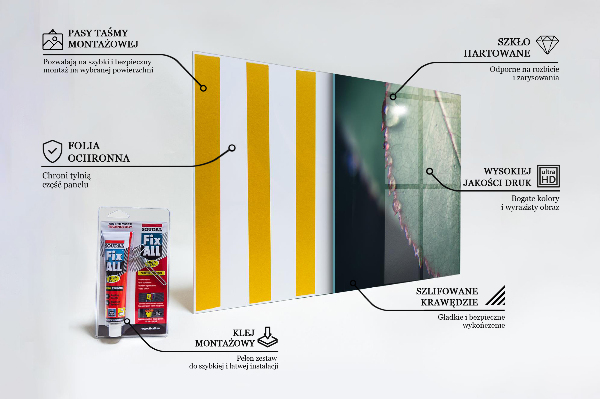 Kitchen panel Leaf with a dew drop