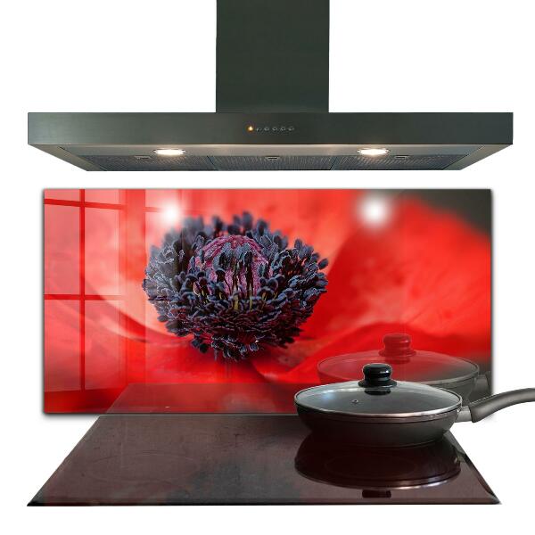 Kitchen panel Red poppy details