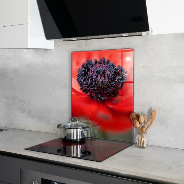 Kitchen panel Red poppy details