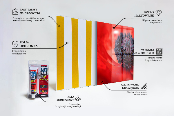 Kitchen panel Red poppy details